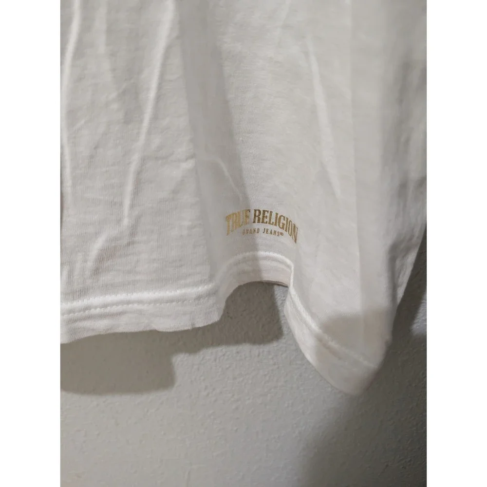 True Religion T Shirt Adult Medium M‎ White Short Sleeve Crew Neck Mens